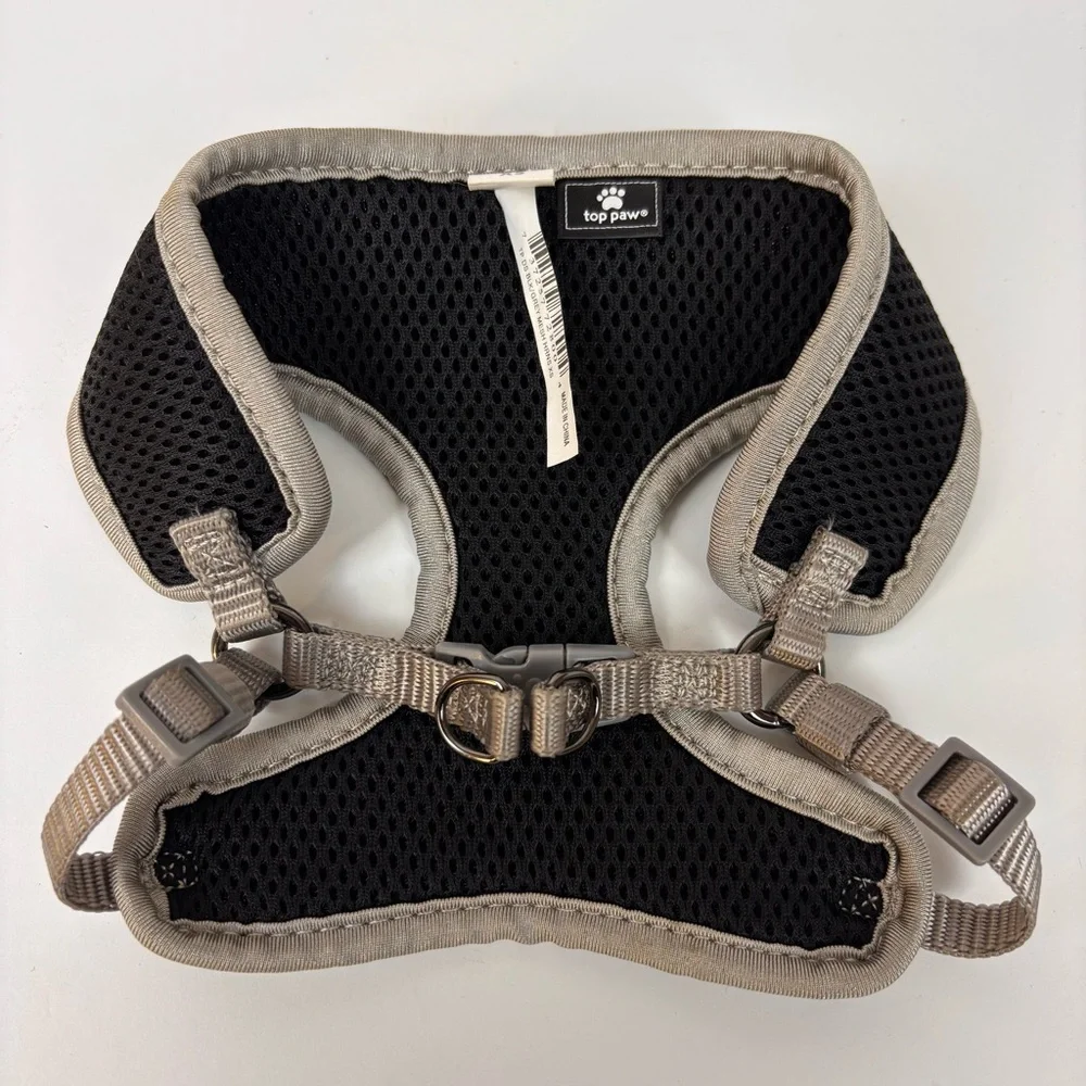 NWOT Top Paw Mesh Dog Harness Adjustable Outdoor Walk Black Gray Extra Small
